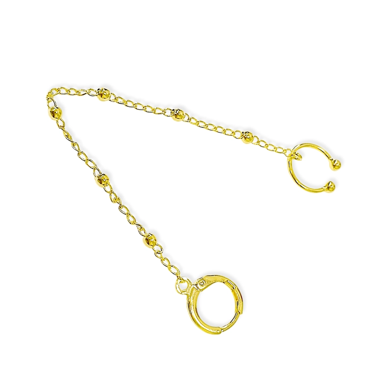 ARO TREPADOR ESLABON BOLITA ENCHAPADO ORO 18K - 3