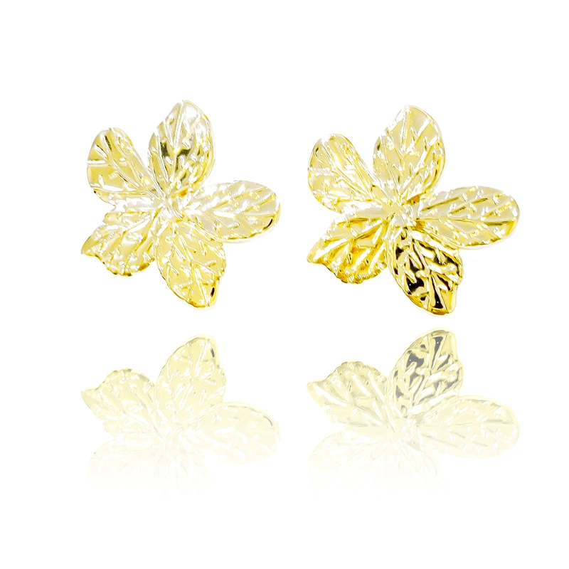 AROS FLOR PE TALOS RAMIFICADOS ENCHAPADOS ORO 18K - 1