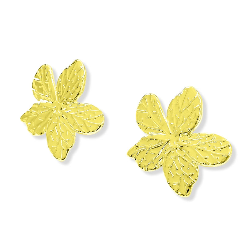 AROS FLOR PE TALOS RAMIFICADOS ENCHAPADOS ORO 18K - 3
