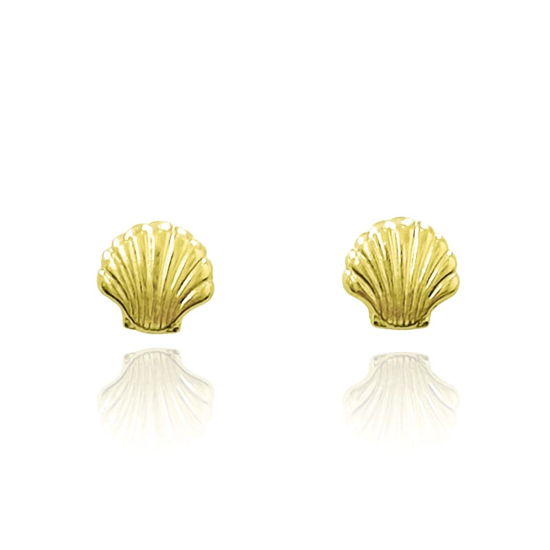 AROS CONCHA 7MM ENCHAPADO ORO 18K - 1
