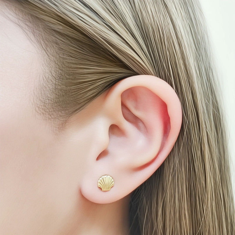 AROS CONCHA 7MM ENCHAPADO ORO 18K - 2