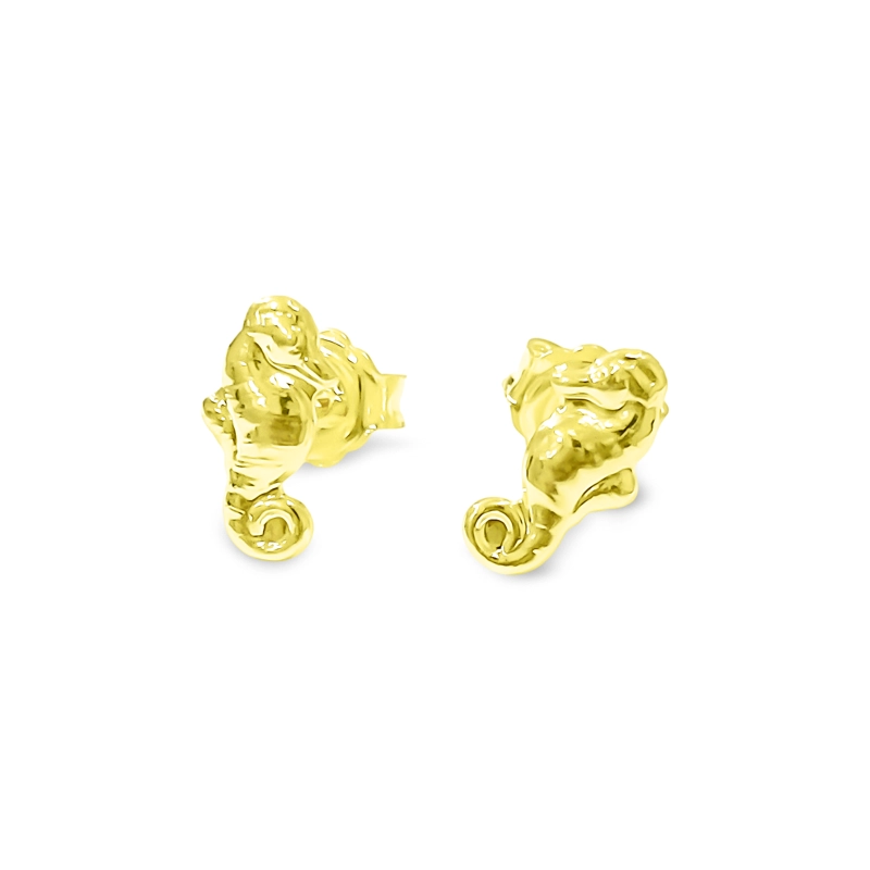 AROS CABALLO DE MAR ENCHAPADO ORO 18K - 3