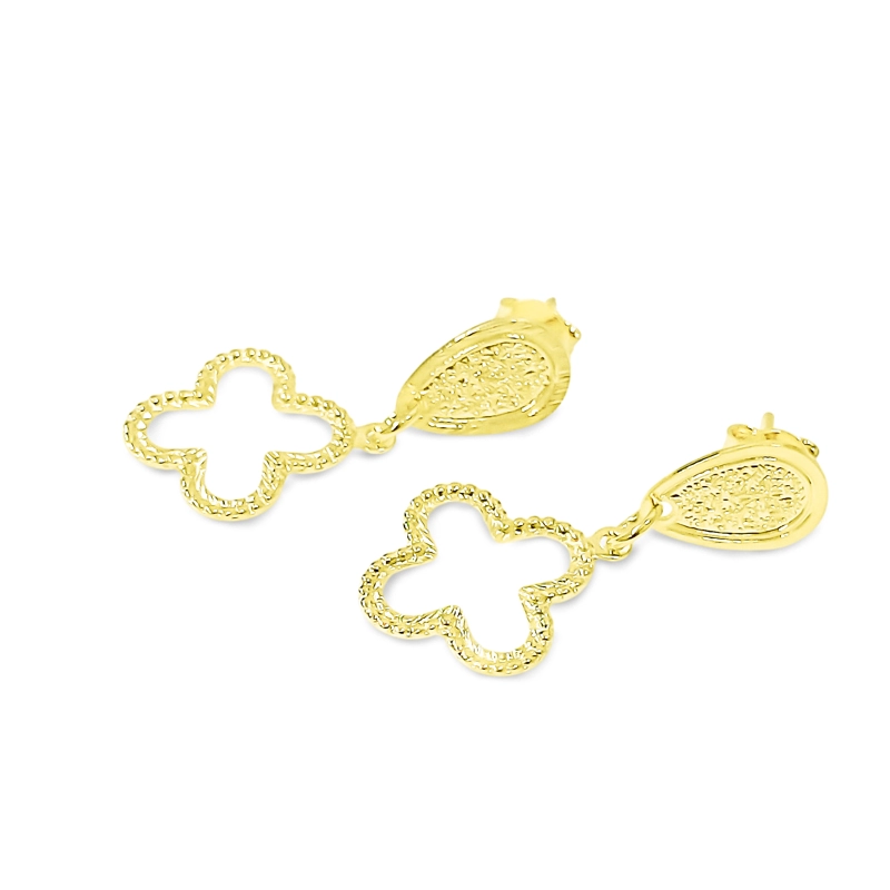 AROS TRE BOL CALADO BORDE TOPE ENCHAPADO ORO 18K - 3