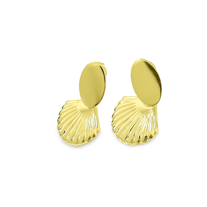 AROS CONCHA COLGANTE TOPE ENCHAPADO ORO 18K - 3