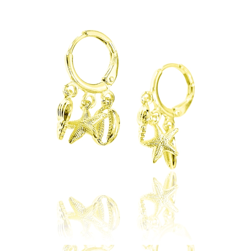 AROS ARGOLLA CHICHES MARINOS ENCHAPADOS ORO 18K - 1