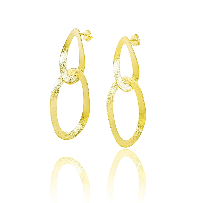 AROS MIRANDA OVALOS ENCHAPADOS ORO 18K - 1