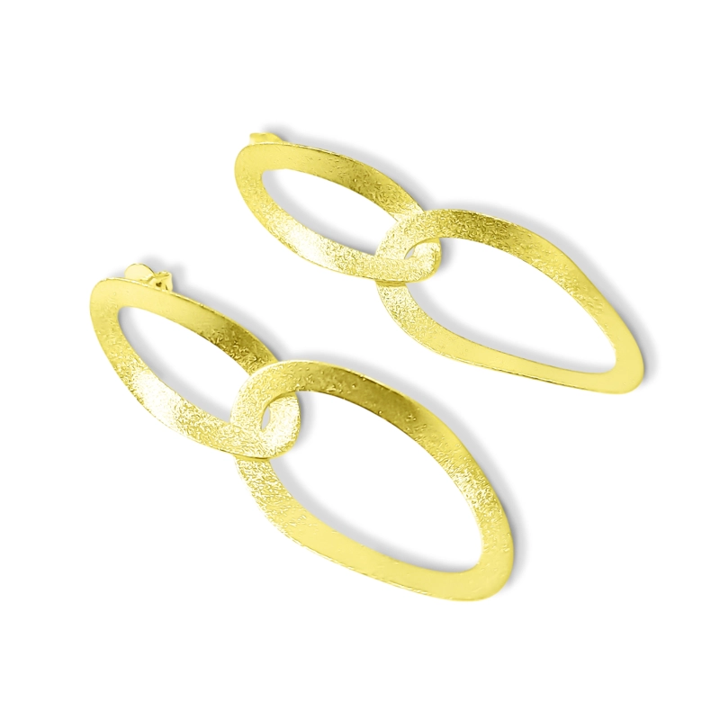 AROS MIRANDA OVALOS ENCHAPADOS ORO 18K - 3