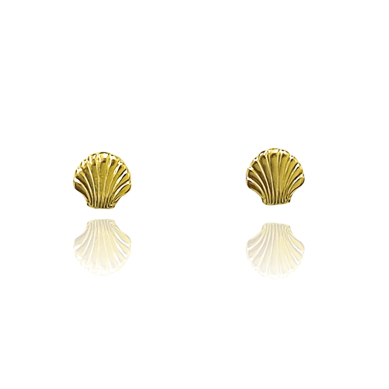 AROS CONCHA MINI ENCHAPADO ORO 18K - 1