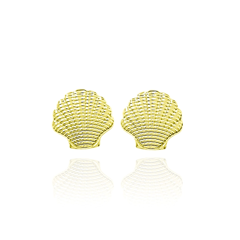 AROS CONCHA 13MM ENCHAPADO ORO 18K - 1