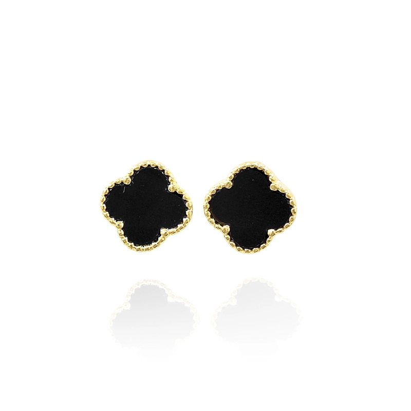 AROS TRE BOL NEGRO ENCHAPADO ORO 18K - 1