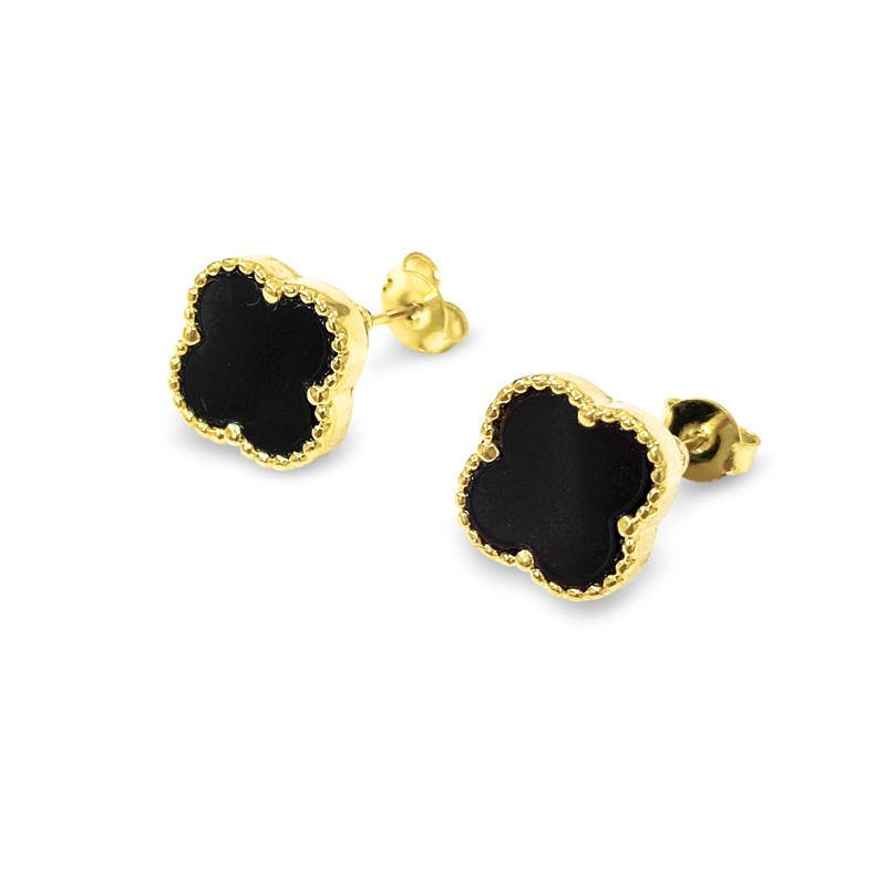 AROS TRE BOL NEGRO ENCHAPADO ORO 18K - 3