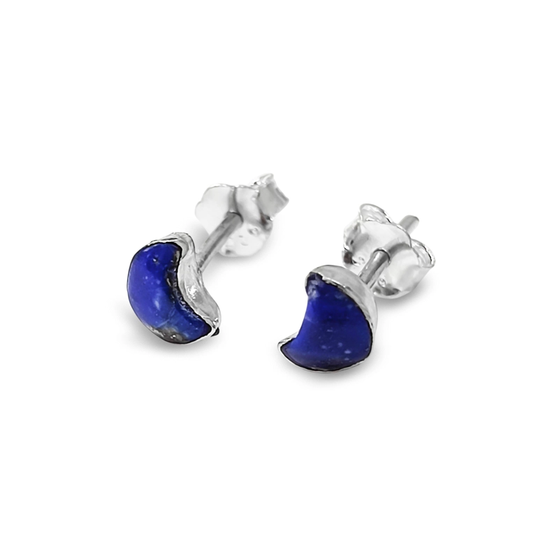 AROS MINI LUNA LAPISLAZULI PLATA FINA 925 - 1