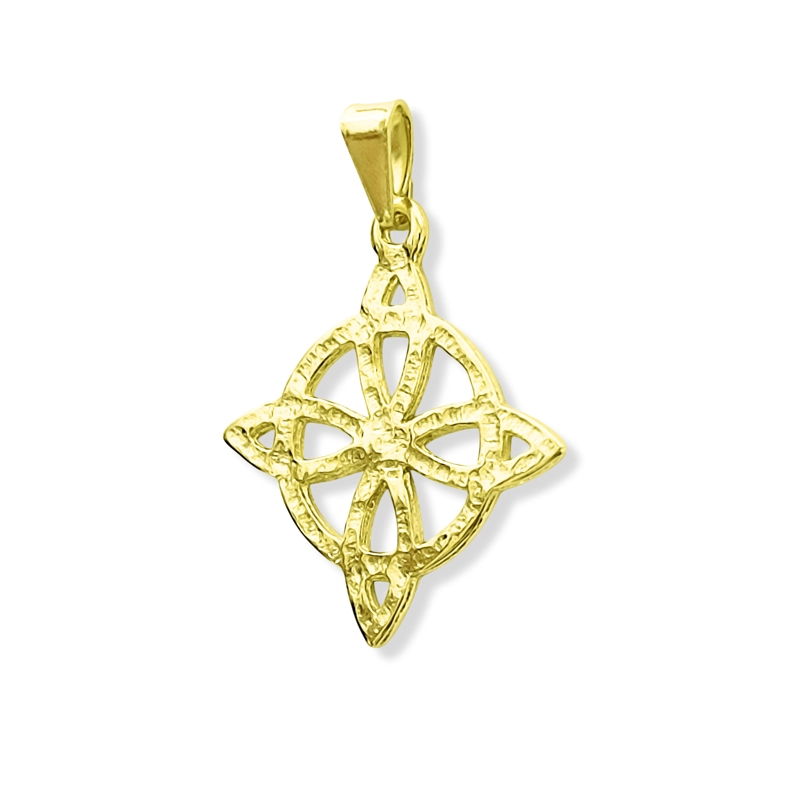 COLGANTE NUDO DE BRUJA CALADO TEXTURADO ENCHAPADO ORO 18K - 2
