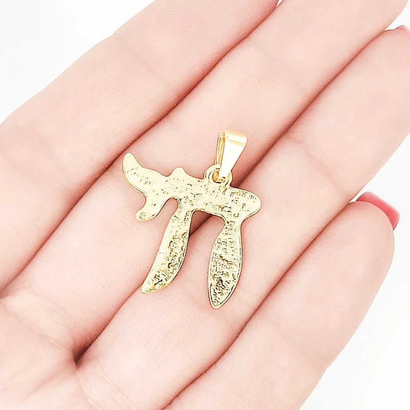 COLGANTE JAI TEXTURADO ENCHAPADO ORO 18K - 3