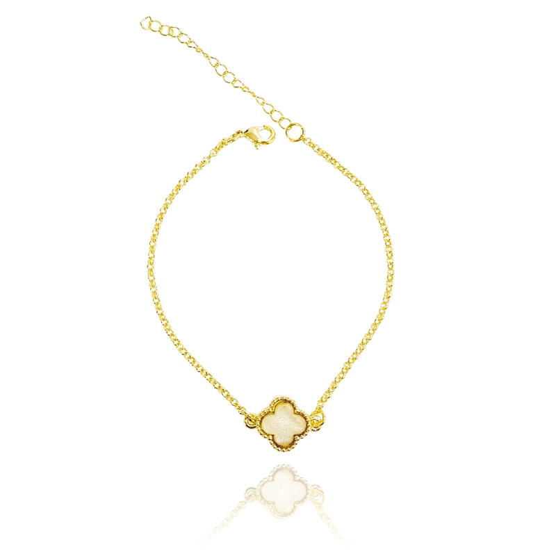 PULSERA TRE BOL NACAR CADENA ROLO ENCHAPADO ORO 18K - 3
