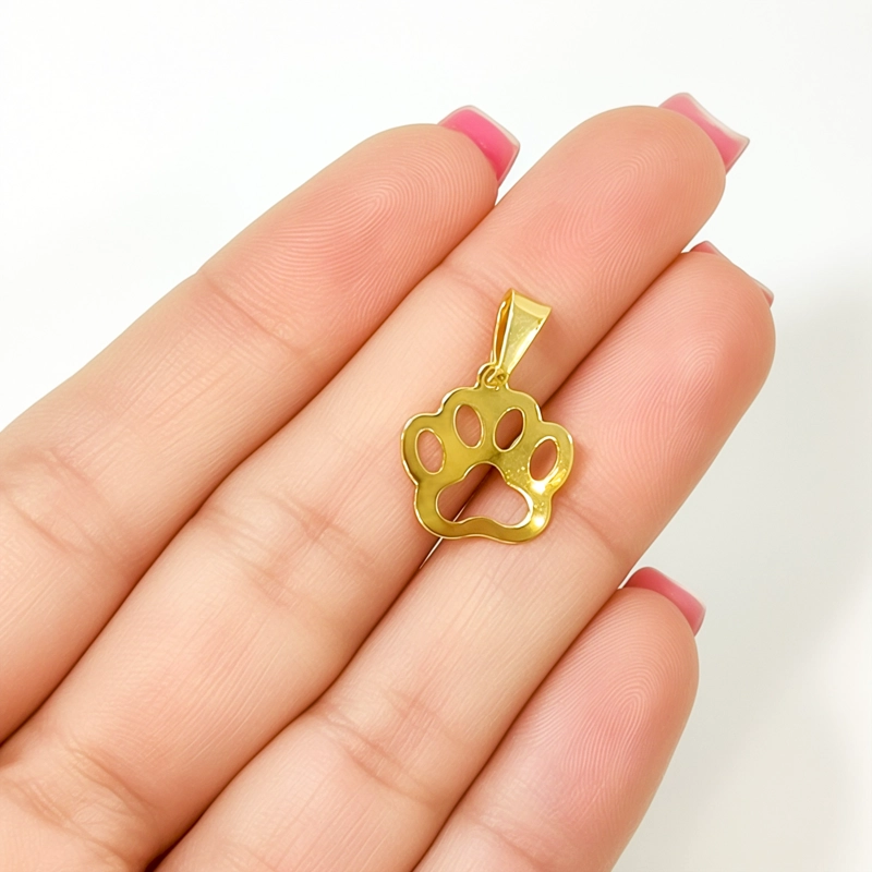 COLGANTE HUELLA PERRO CALADA ENCHAPADO ORO 18K - 2