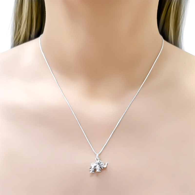 COLLAR ELEFANTE ENVEJECIDO VENECIANA PLATA FINA 925 - 2