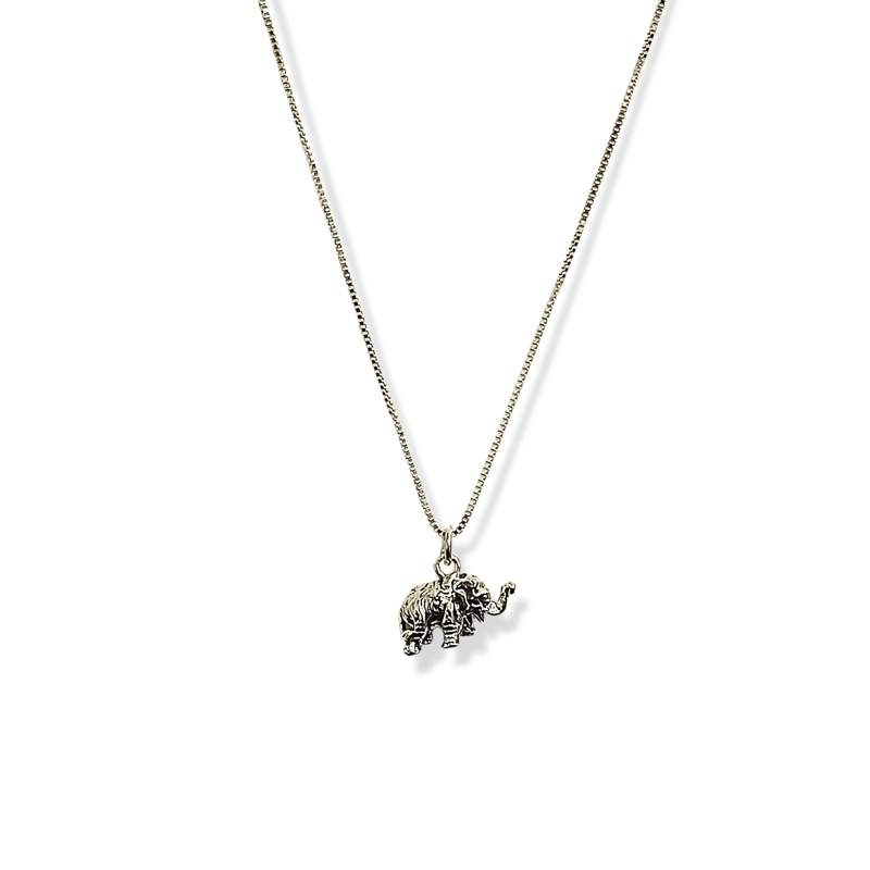COLLAR ELEFANTE ENVEJECIDO VENECIANA PLATA FINA 925 - 3