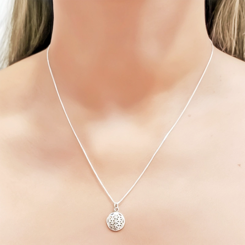 COLLAR FLOR DE LA VIDA PLATA FINA 925 - 2