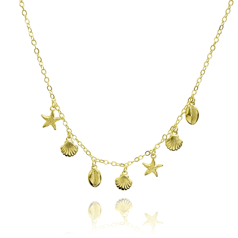 COLLAR CHOKER CHICHES MARINOS ENCHAPADOS ORO 18K - 4