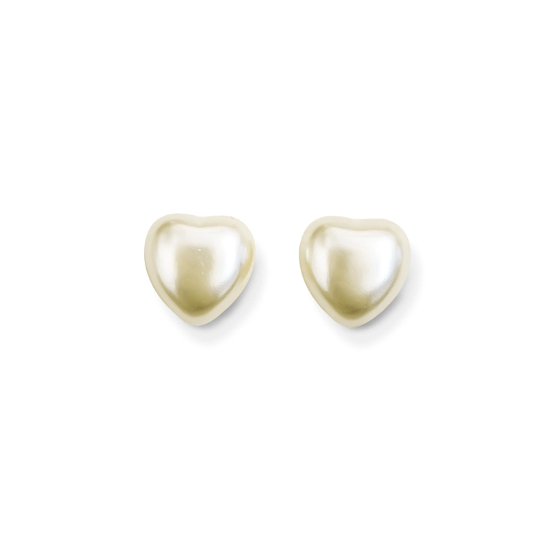 AROS CORAZON PERLA SINTE TICA 10MM ENCHAPADO ORO 18K - 4