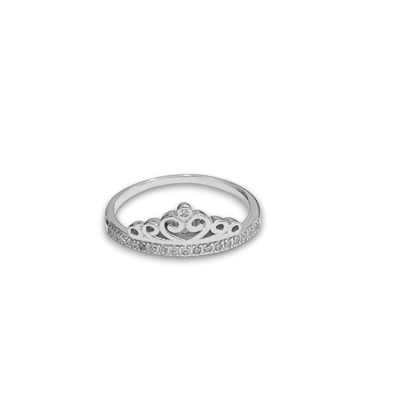 ANILLO CORONA CIRCON TALLA 19 PLATA FINA 925 - 4