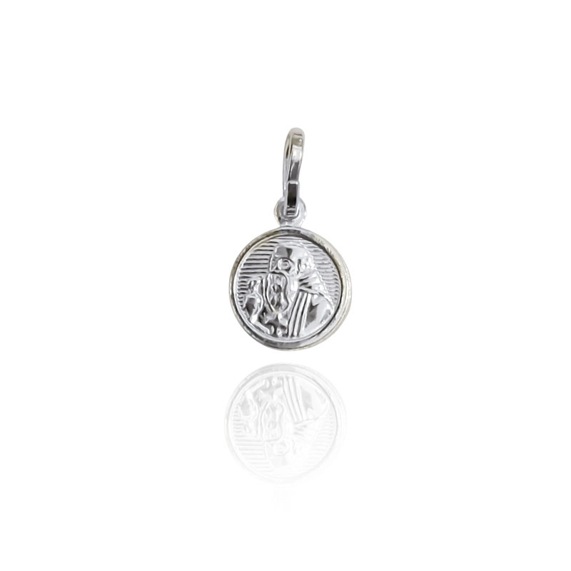 COLGANTE MEDALLA 10MM SAN BENITO PLATA FINA 925 - 1