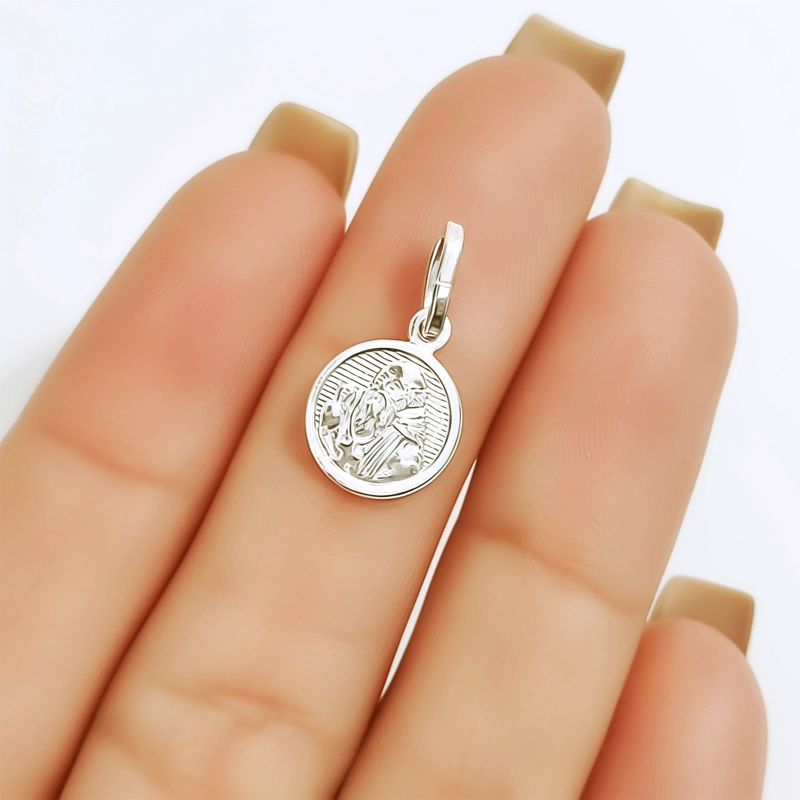 COLGANTE MEDALLA 10MM SAN BENITO PLATA FINA 925 - 2