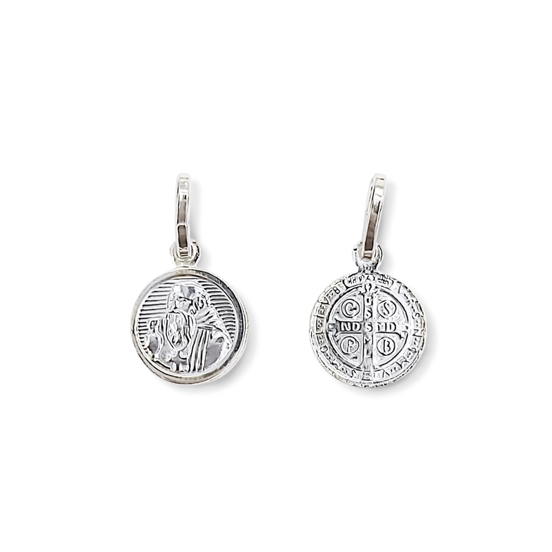 COLGANTE MEDALLA 10MM SAN BENITO PLATA FINA 925 - 4