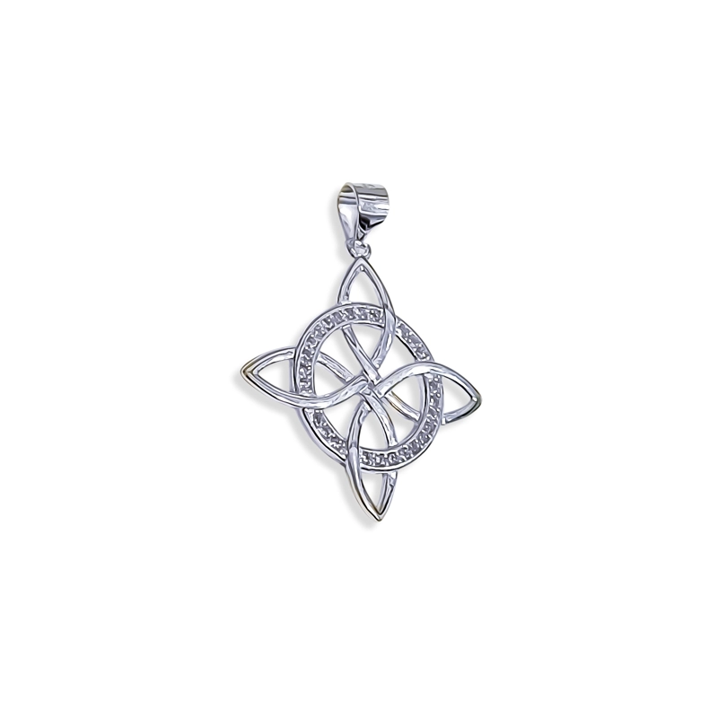 COLGANTE NUDO DE BRUJA CIRCON CALADO PLATA FINA 925 - 4