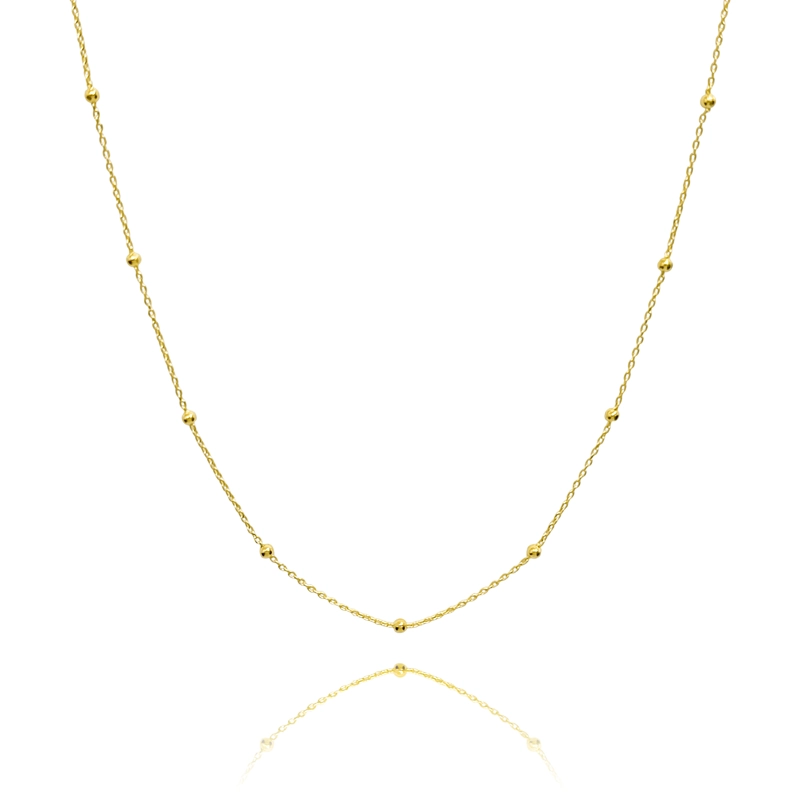 COLLAR BOLITAS ESLABON FINO ENCHAPADO ORO 18K - 1