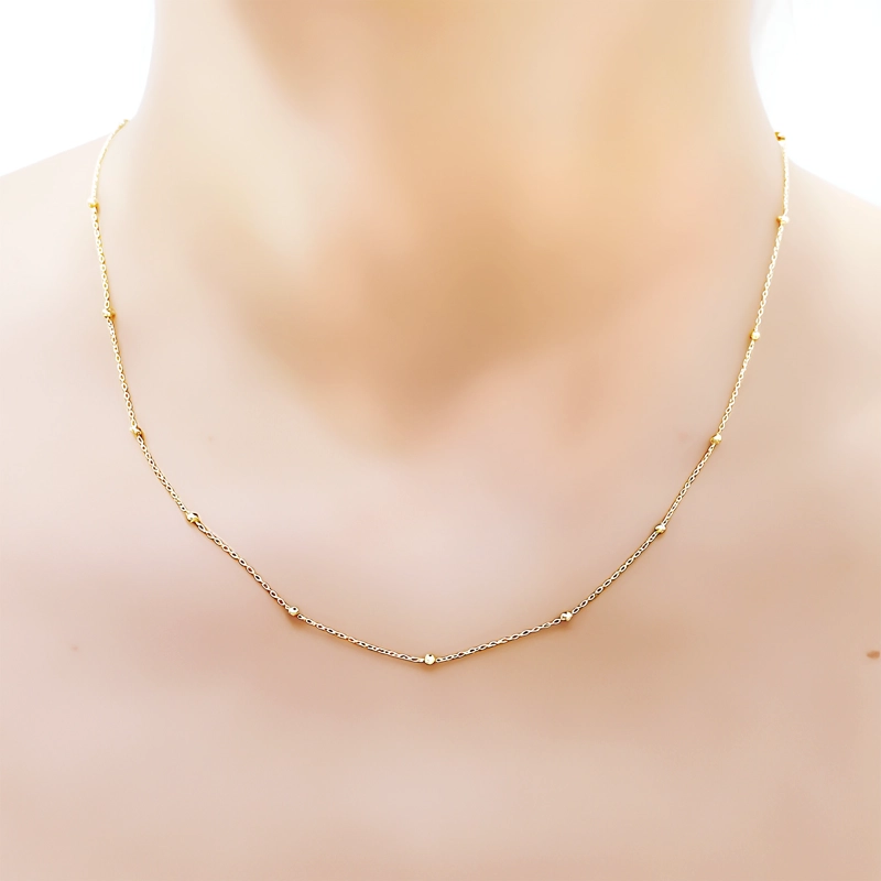 COLLAR BOLITAS ESLABON FINO ENCHAPADO ORO 18K - 2