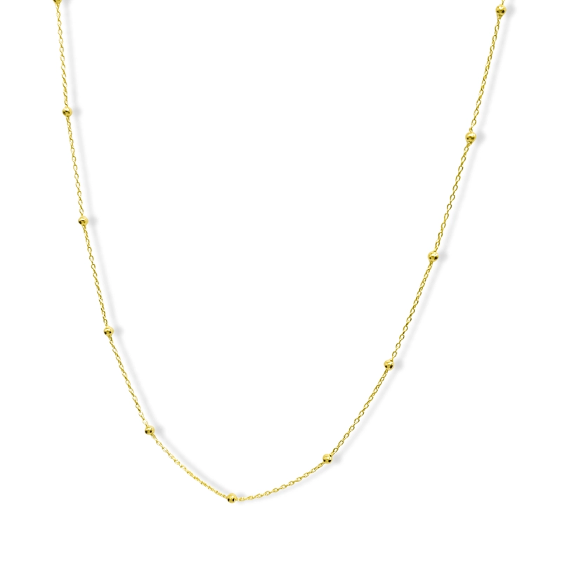 COLLAR BOLITAS ESLABON FINO ENCHAPADO ORO 18K - 4
