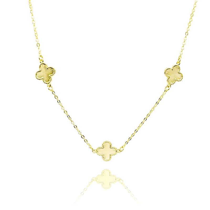 COLLAR CHOKER TRE BOL SATINADO ENCHAPADO ORO 18K - 1
