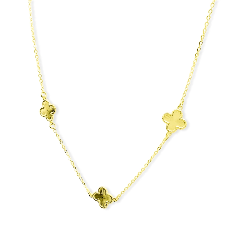 COLLAR CHOKER TRE BOL SATINADO ENCHAPADO ORO 18K - 4