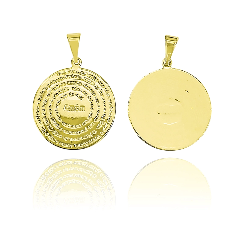 COLGANTE PADRE NUESTRO LAMINA 20MM ENCHAPADO ORO 18K - 1