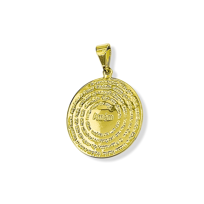 COLGANTE PADRE NUESTRO LAMINA 20MM ENCHAPADO ORO 18K - 4