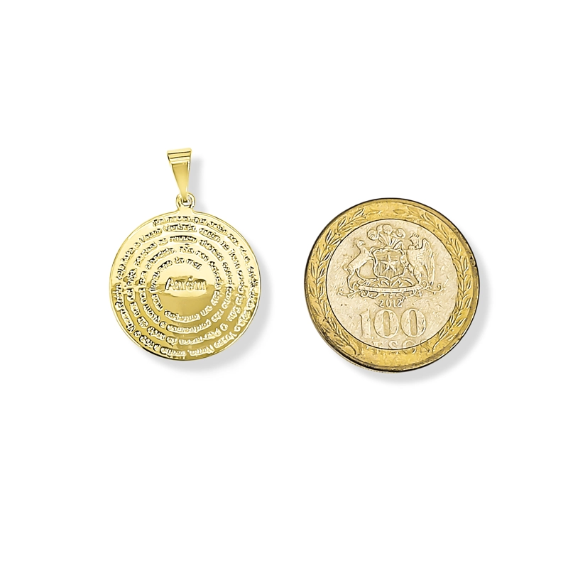 COLGANTE PADRE NUESTRO LAMINA 20MM ENCHAPADO ORO 18K - 5