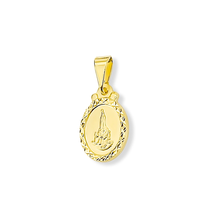 COLGANTE MEDALLA VIRGEN FATIMA 12MM OVALADO BORDE ENCHAPADO ORO 18K - 4