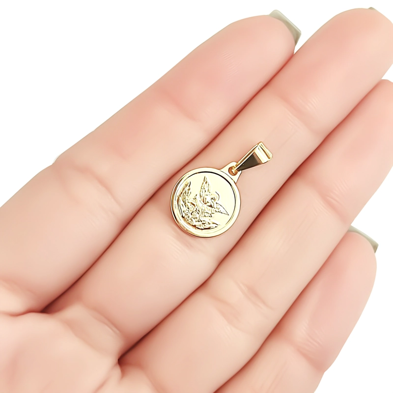 COLGANTE MEDALLA SAN MIGUEL ARCANGEL 12MM ENCHAPADO ORO 18K - 2