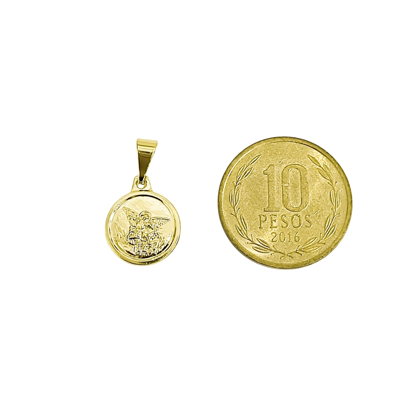 COLGANTE MEDALLA SAN MIGUEL ARCANGEL 12MM ENCHAPADO ORO 18K - 4