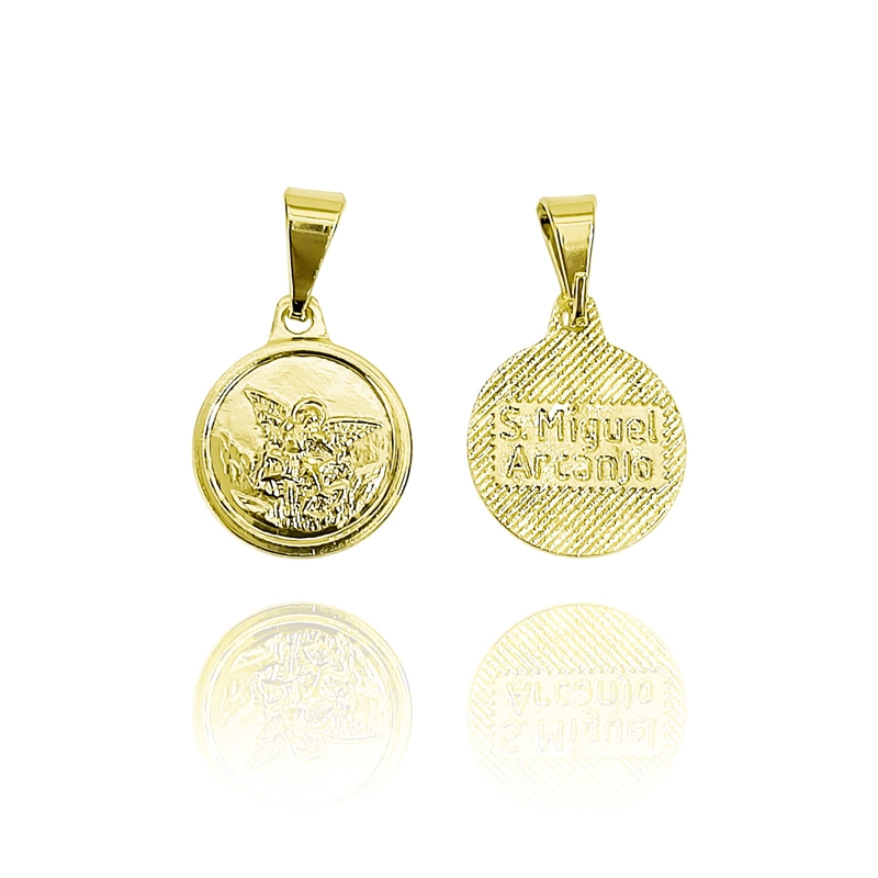 COLGANTE MEDALLA SAN MIGUEL ARCANGEL 12MM ENCHAPADO ORO 18K - 5