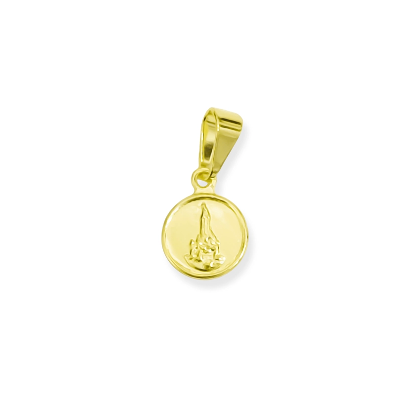 COLGANTE MEDALLA VIRGEN DE FATIMA 9MM ENCHAPADO ORO 18K - 1