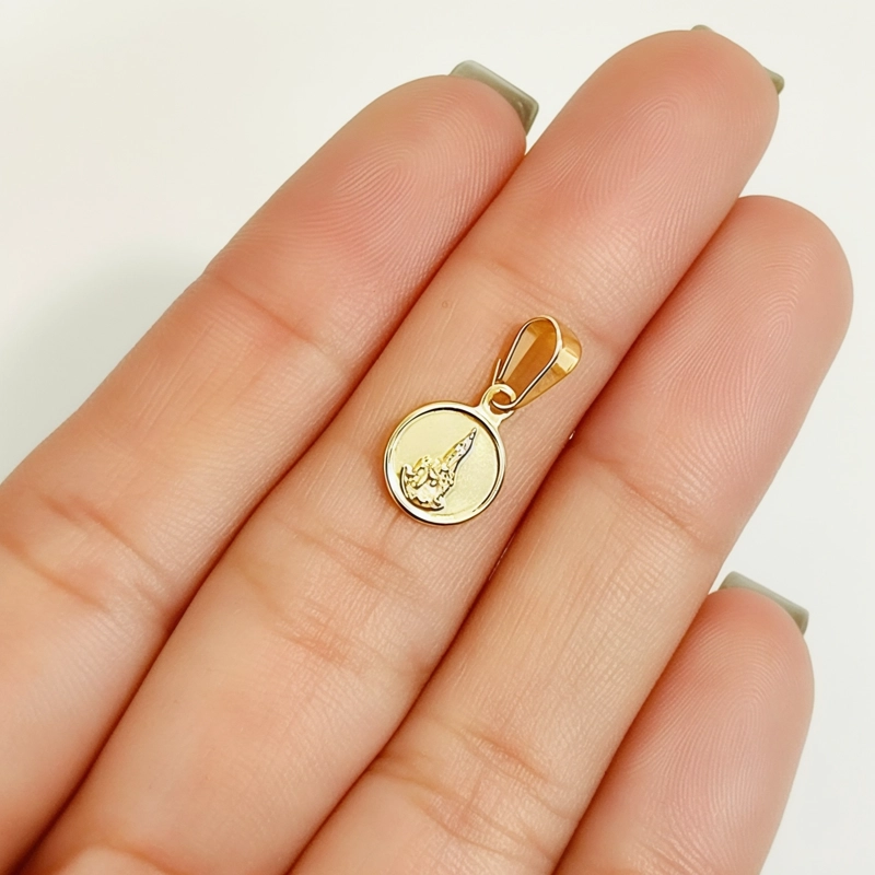 COLGANTE MEDALLA VIRGEN DE FATIMA 9MM ENCHAPADO ORO 18K - 2