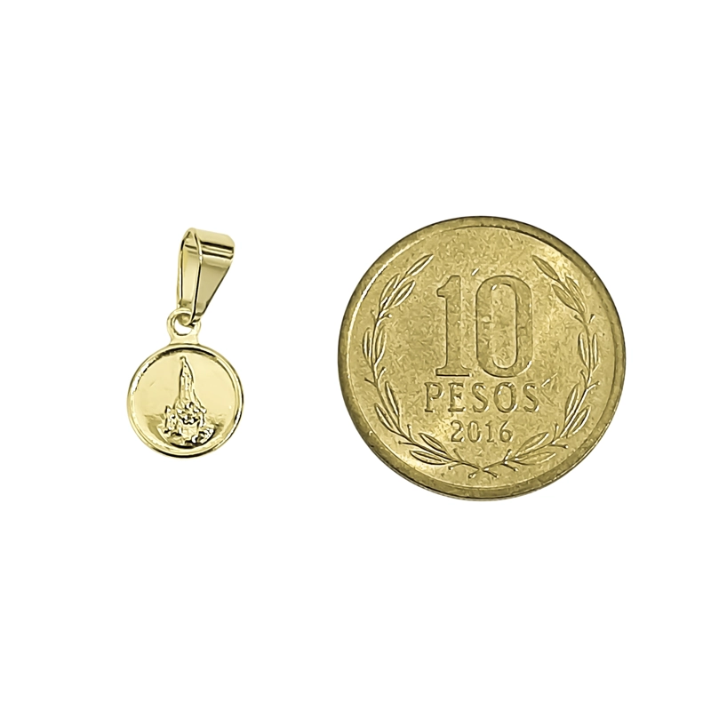 COLGANTE MEDALLA VIRGEN DE FATIMA 9MM ENCHAPADO ORO 18K - 4