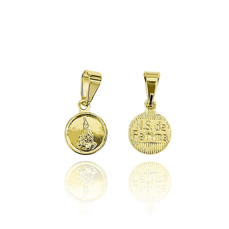 COLGANTE MEDALLA VIRGEN DE FATIMA 9MM ENCHAPADO ORO 18K - 5
