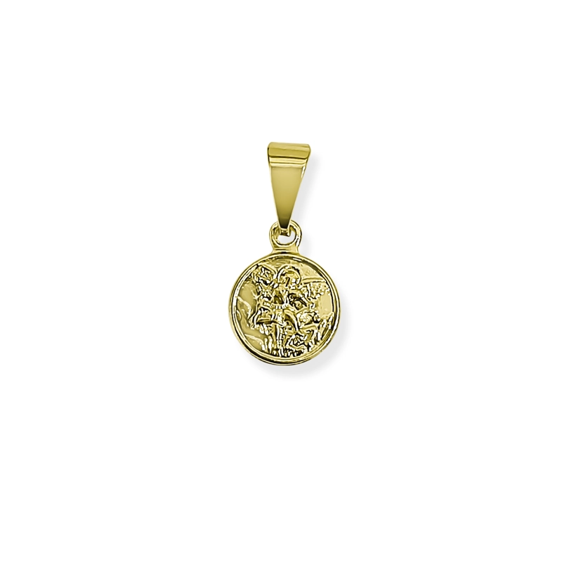 COLGANTE MEDALLA SAN MIGUEL ARCANGEL MINI 9MM ENCHAPADO ORO 18K - 3