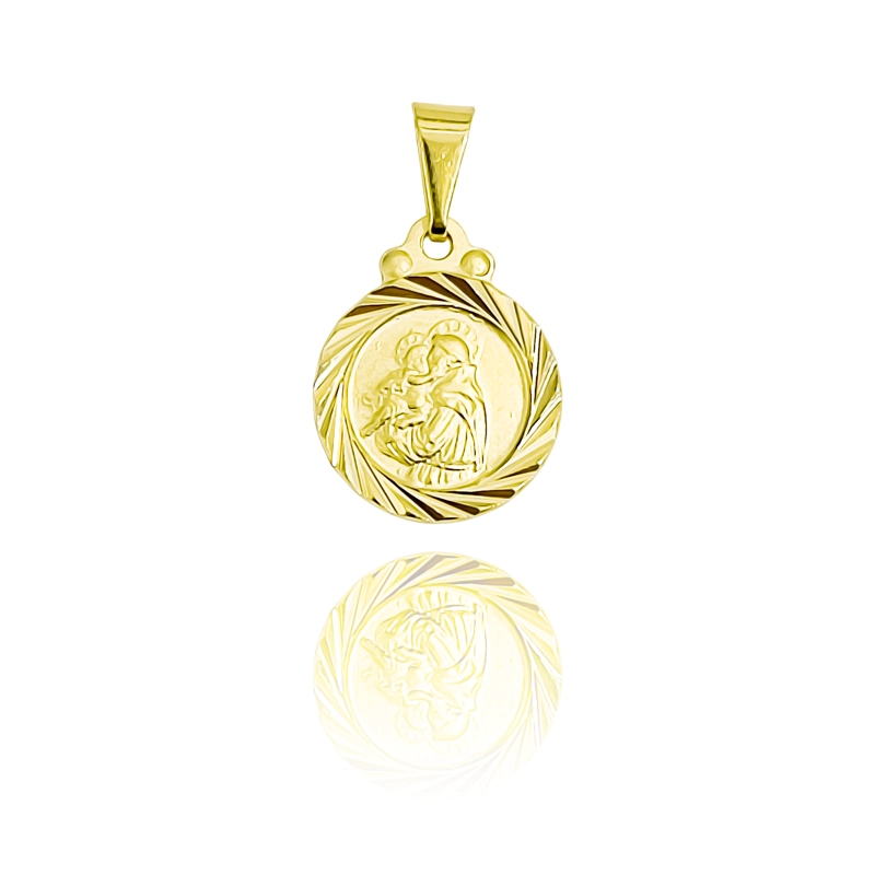 COLGANTE MEDALLA SAN ANTONIO BORDE 13MM ENCHAPADO ORO 18K - 1