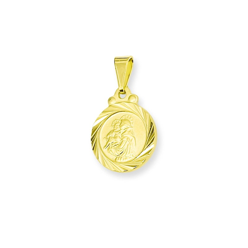COLGANTE MEDALLA SAN ANTONIO BORDE 13MM ENCHAPADO ORO 18K - 3