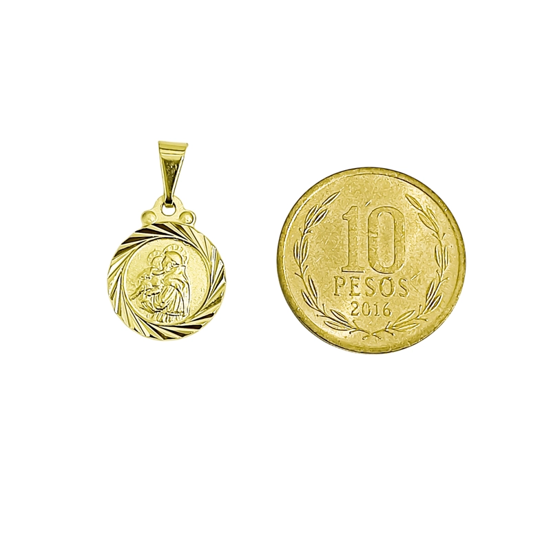 COLGANTE MEDALLA SAN ANTONIO BORDE 13MM ENCHAPADO ORO 18K - 4